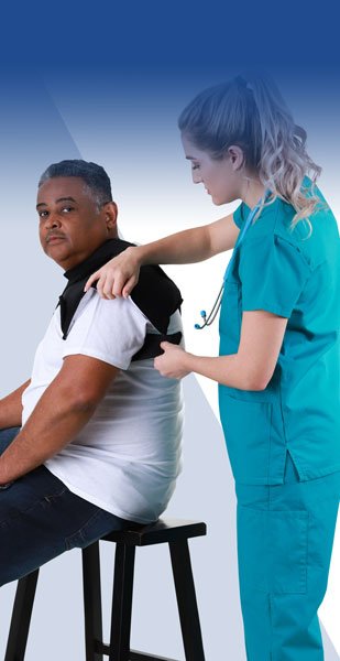 Nurse Applying an SMI Wrap to a Patient