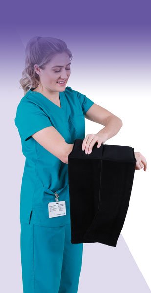 Nurse Molding an SMI Wrap on her forearm