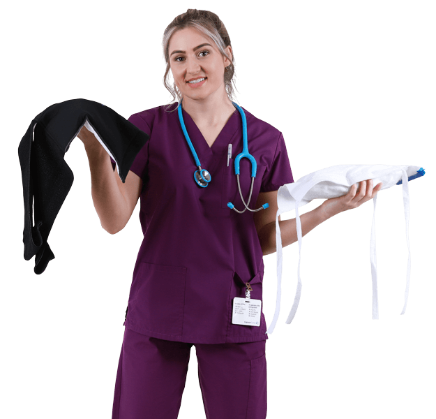 Nurse Holding an SMI Wrap and an Ice Bag